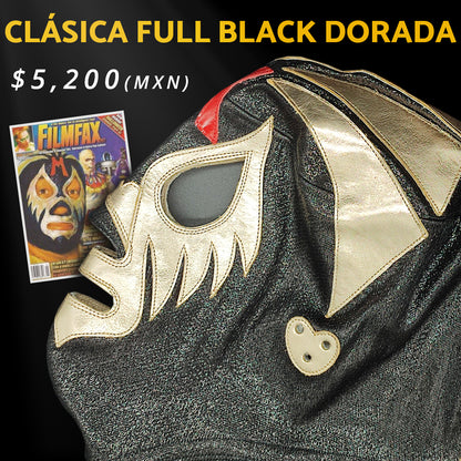 🔥Máscara Modelo Clásica Full Black Dorada (Profesional)🔥