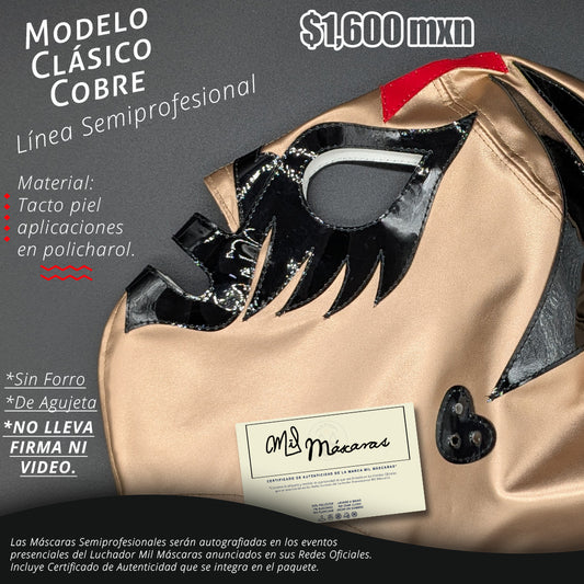Máscara Modelo Clásica Cobre (Línea Semiprofesional)
