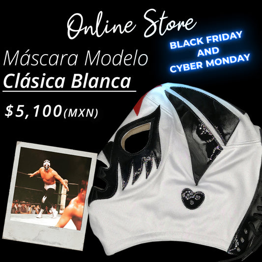 Pre-Venta Máscara Modelo Clásico Blanca en Lycra (Profesional)
