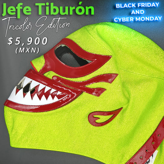 🇲🇽Máscara Jefe Tiburón Tricolor (Profesional)🇲🇽