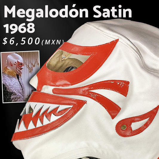 Pre-Venta Máscara Modelo Megalodón Blanca Retro Satin 1968 (Profesional)