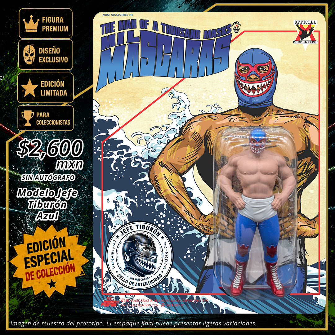 Pre-Venta Limited Edition Art Toy Mil Máscaras Jefe Tiburón