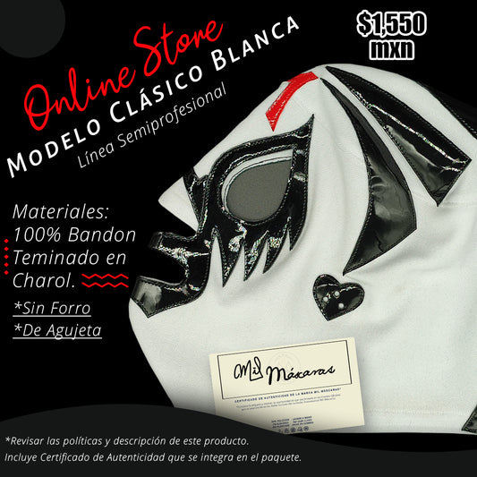 Máscara Modelo Clásica Blanca (Semiprofesional)