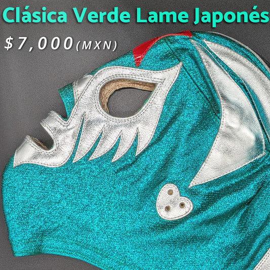 Máscara Modelo Clásica Verde Lame Japonés (Profesional)