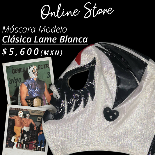 Máscara Modelo Clásica Blanca Lame Japonés (Profesional)