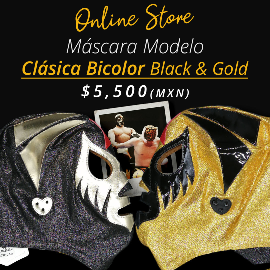 Pre-Sale Mask Model Classic Bicolor Black and Gold (Professional)