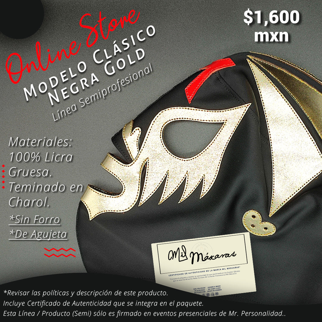 Classic Black Gold Model Mask (Semi-Professional Line)