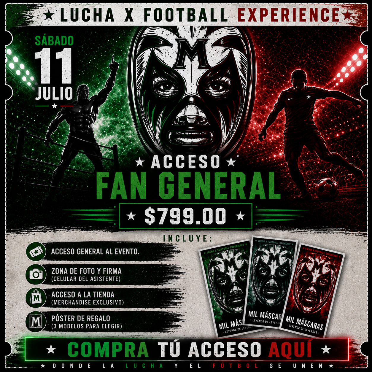 🎟️ Lucha x Football Experience (Acceso Fan General) 🎟️